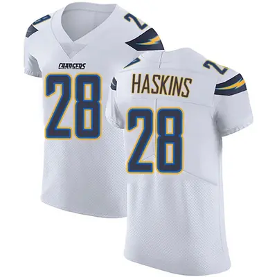 Men's Elite Hassan Haskins Los Angeles Chargers White Vapor Untouchable Jersey