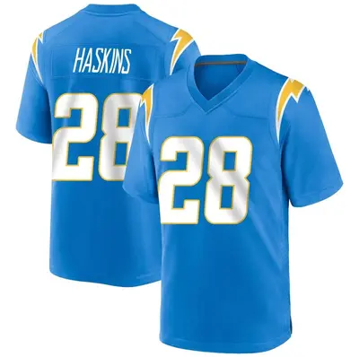 Men's Game Hassan Haskins Los Angeles Chargers Blue Powder Alternate Jersey