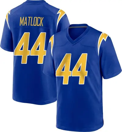 Men's Game Scott Matlock Los Angeles Chargers Royal 2nd Alternate Jersey