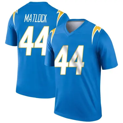 Men's Legend Scott Matlock Los Angeles Chargers Blue Powder Jersey