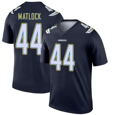 Men's Legend Scott Matlock Los Angeles Chargers Navy Jersey