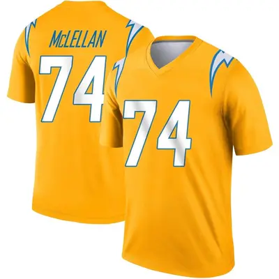 Men's Legend Tyler McLellan Los Angeles Chargers Gold Inverted Jersey