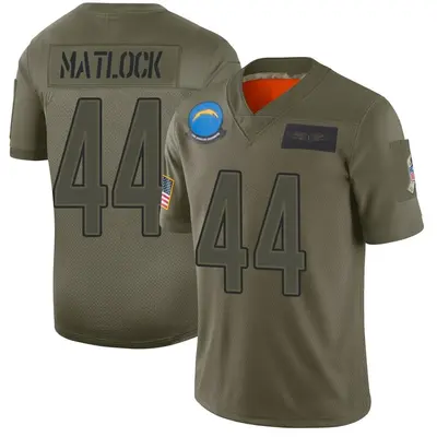 Men's Limited Scott Matlock Los Angeles Chargers Camo 2019 Salute to Service Jersey