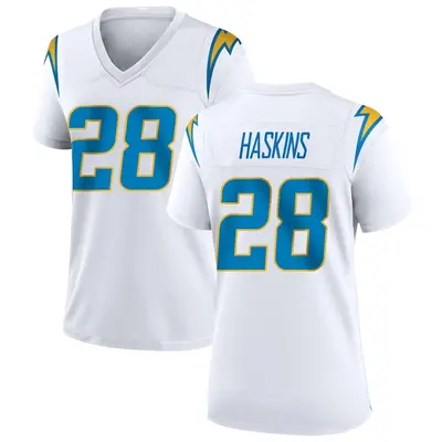 Women's Game Hassan Haskins Los Angeles Chargers White Jersey