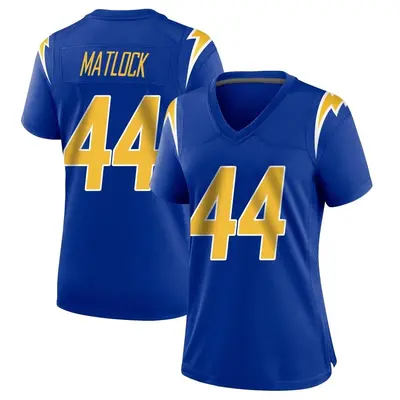 Women's Game Scott Matlock Los Angeles Chargers Royal 2nd Alternate Jersey