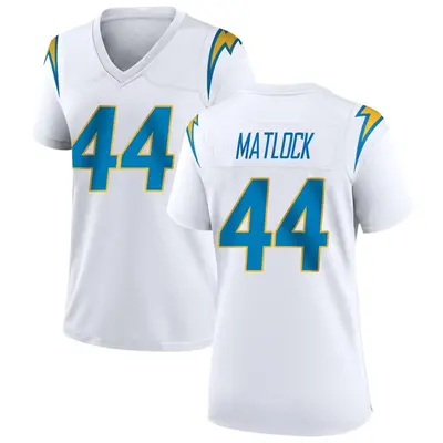 Women's Game Scott Matlock Los Angeles Chargers White Jersey