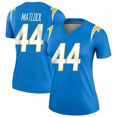 Women's Legend Scott Matlock Los Angeles Chargers Blue Powder Jersey