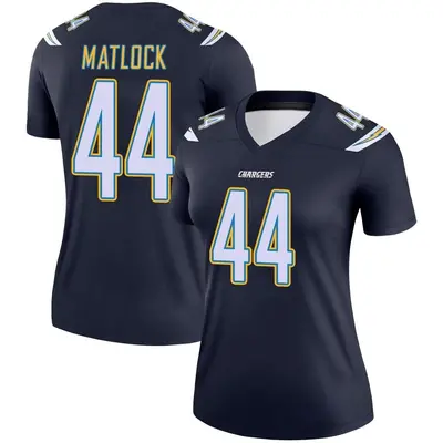 Women's Legend Scott Matlock Los Angeles Chargers Navy Jersey