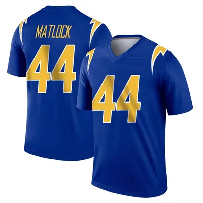 Youth Legend Scott Matlock Los Angeles Chargers Royal 2nd Alternate Jersey